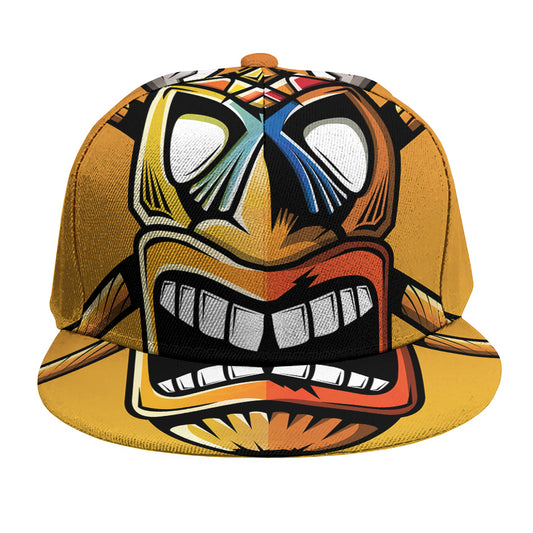 Tiki Totem Print Snapback Cap