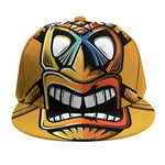 Tiki Totem Print Snapback Cap