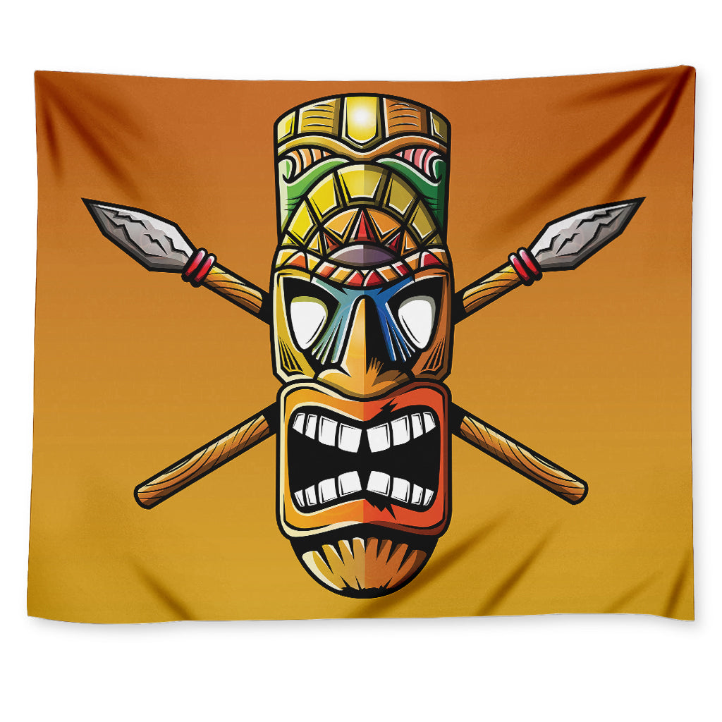 Tiki Totem Print Tapestry