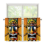 Tiki Totem Print Tier Curtains