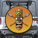 Tiki Totem Print Tire Cover With Camera Hole