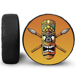 Tiki Totem Print Tire Cover With Camera Hole