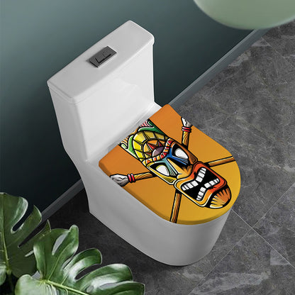 Tiki Totem Print Toilet Lid Cover