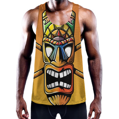 Tiki Totem Print Training Tank Top