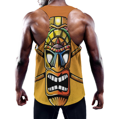 Tiki Totem Print Training Tank Top