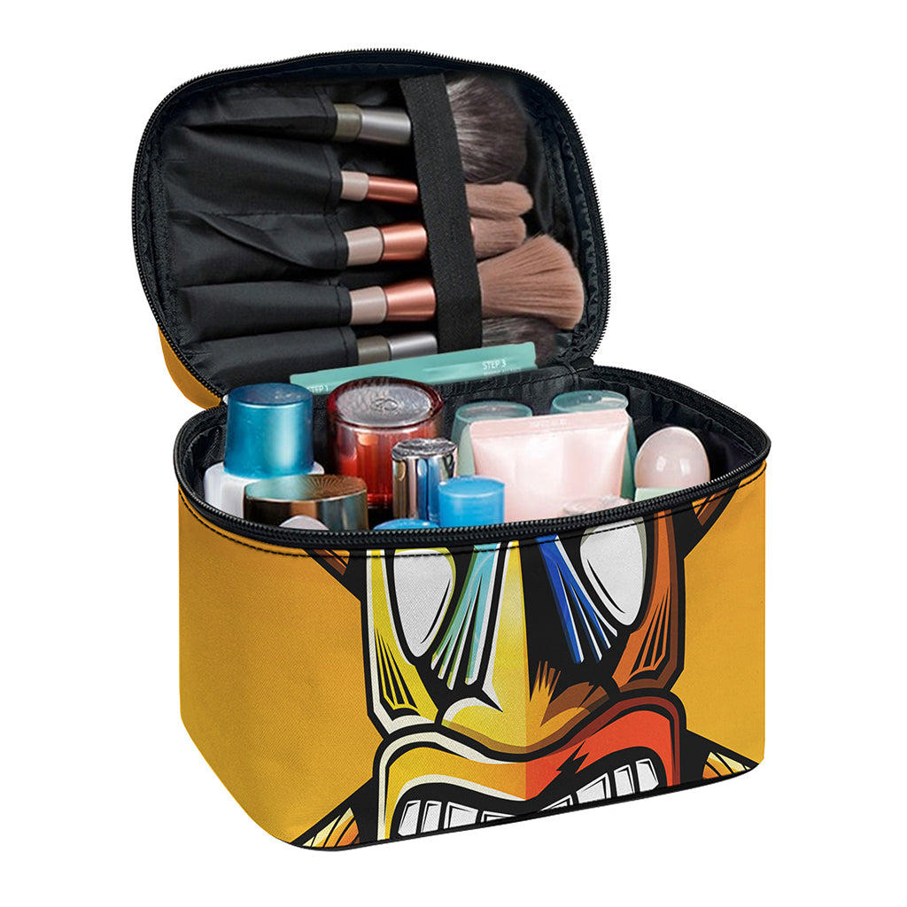 Tiki Totem Print Travel Makeup Bag
