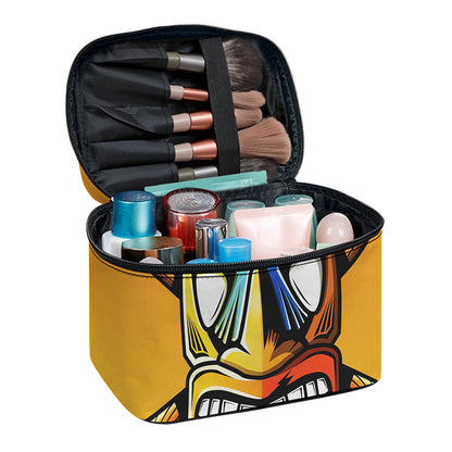 Tiki Totem Print Travel Makeup Bag