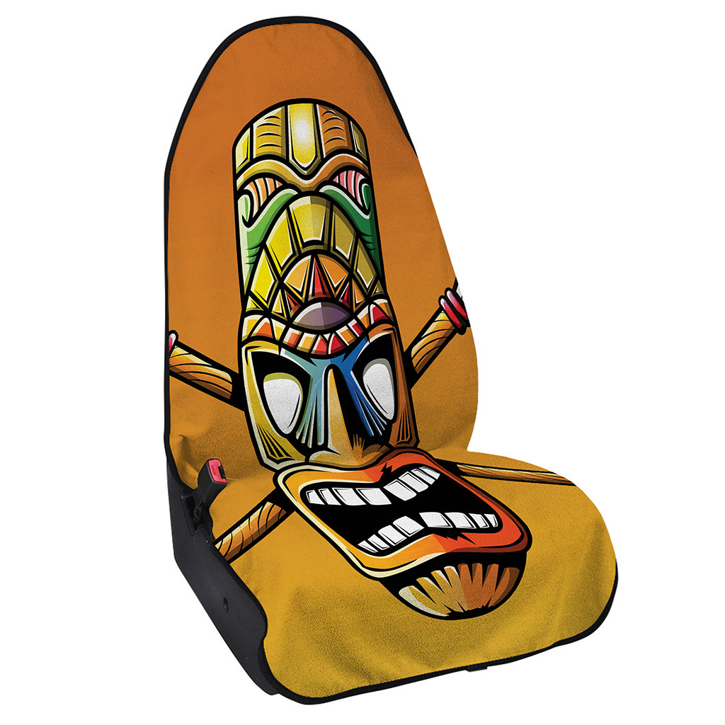 Tiki Totem Print Waterproof Car Seat Cover
