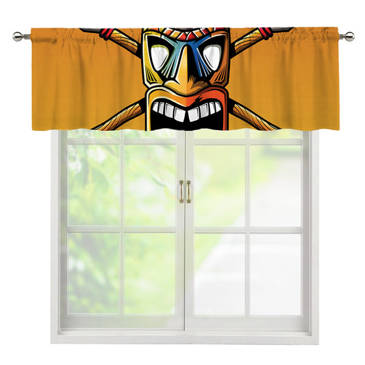 Tiki Totem Print Window Valance