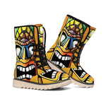 Tiki Totem Print Winter Boots
