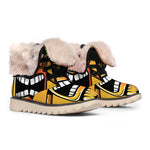 Tiki Totem Print Winter Boots