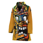 Tiki Totem Print Women's Bathrobe