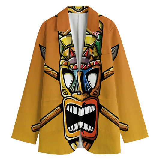 Tiki Totem Print Women's Blazer