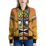 Tiki Totem Print Women's Bomber Jacket