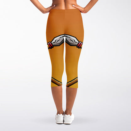 Tiki Totem Print Women's Capri Leggings