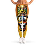 Tiki Totem Print Women's Leggings
