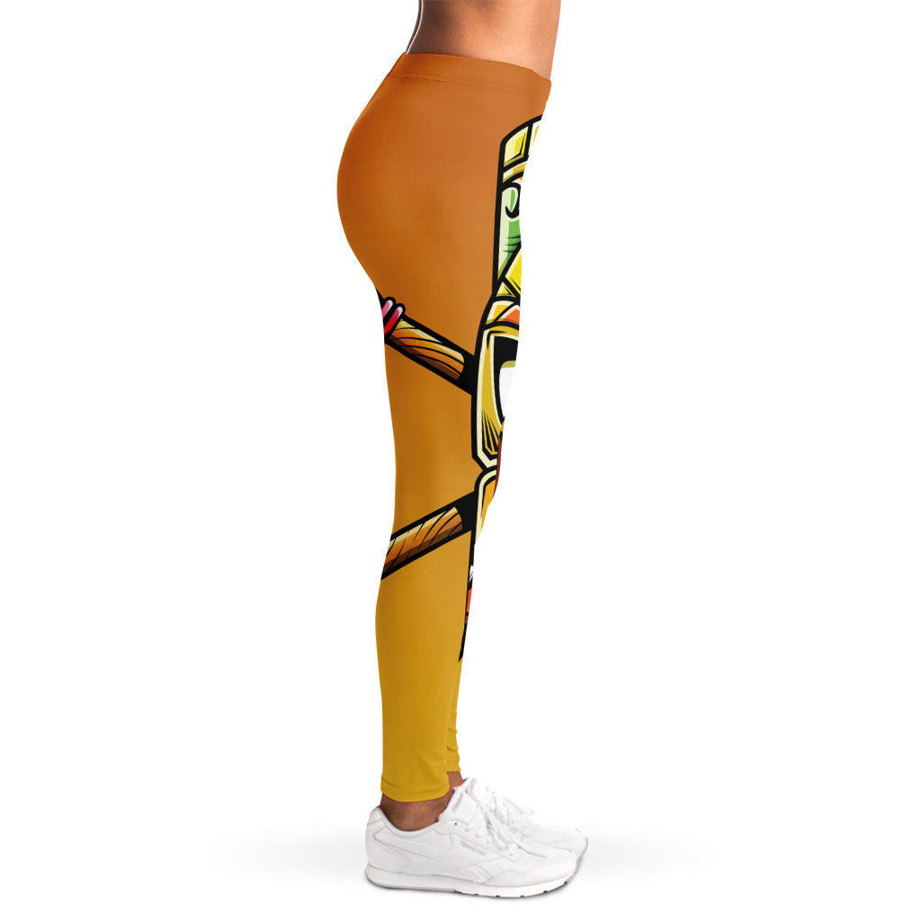Tiki Totem Print Women's Leggings
