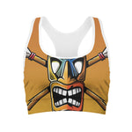 Tiki Totem Print Women's Sports Bra