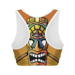 Tiki Totem Print Women's Sports Bra