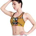 Tiki Totem Print Women's Sports Bra