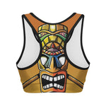 Tiki Totem Print Women's Sports Bra