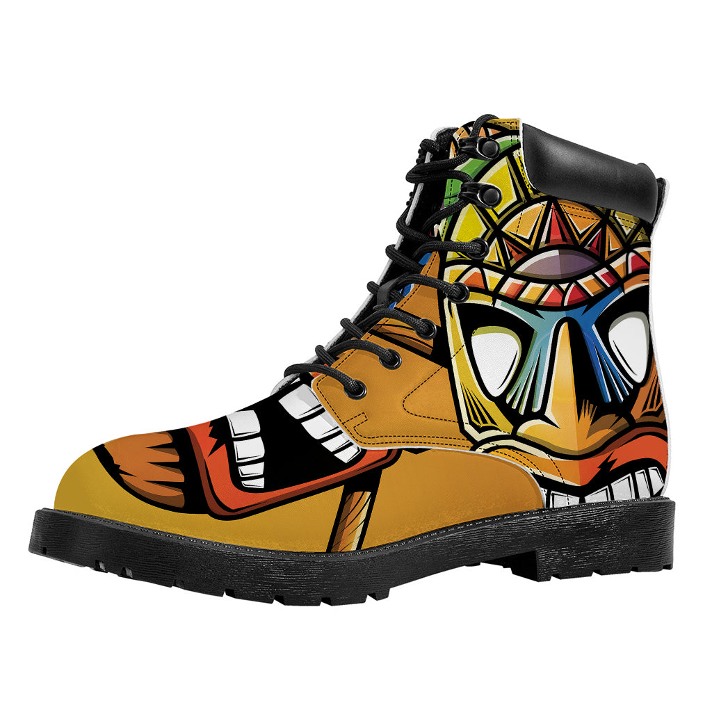 Tiki Totem Print Work Boots