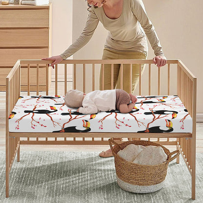 Toco Toucan Pattern Print Baby Crib Sheet