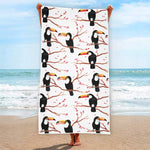 Toco Toucan Pattern Print Beach Towel