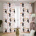 Toco Toucan Pattern Print Blackout Pencil Pleat Curtains