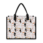Toco Toucan Pattern Print Canvas Tote Bag