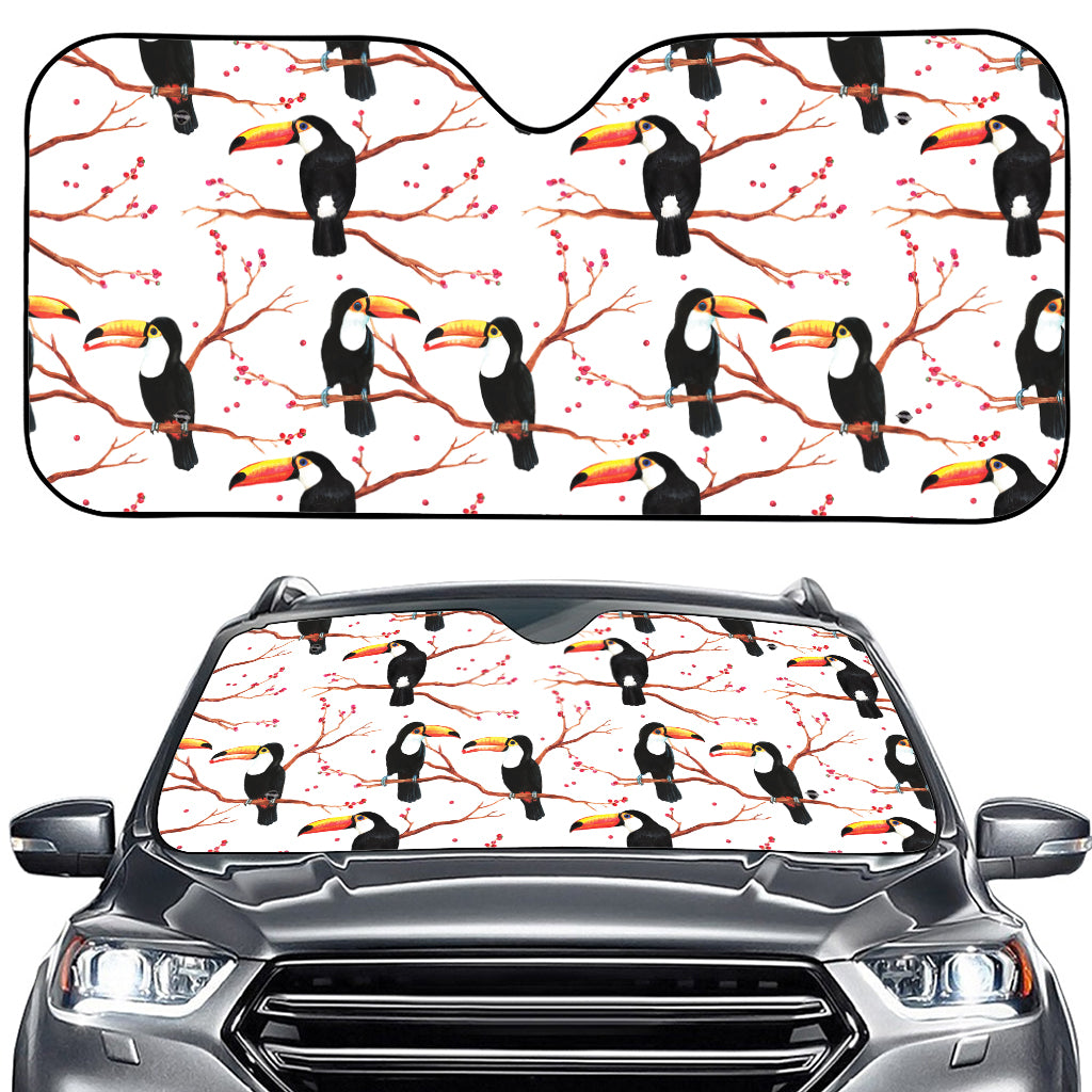 Toco Toucan Pattern Print Car Windshield Sun Shade