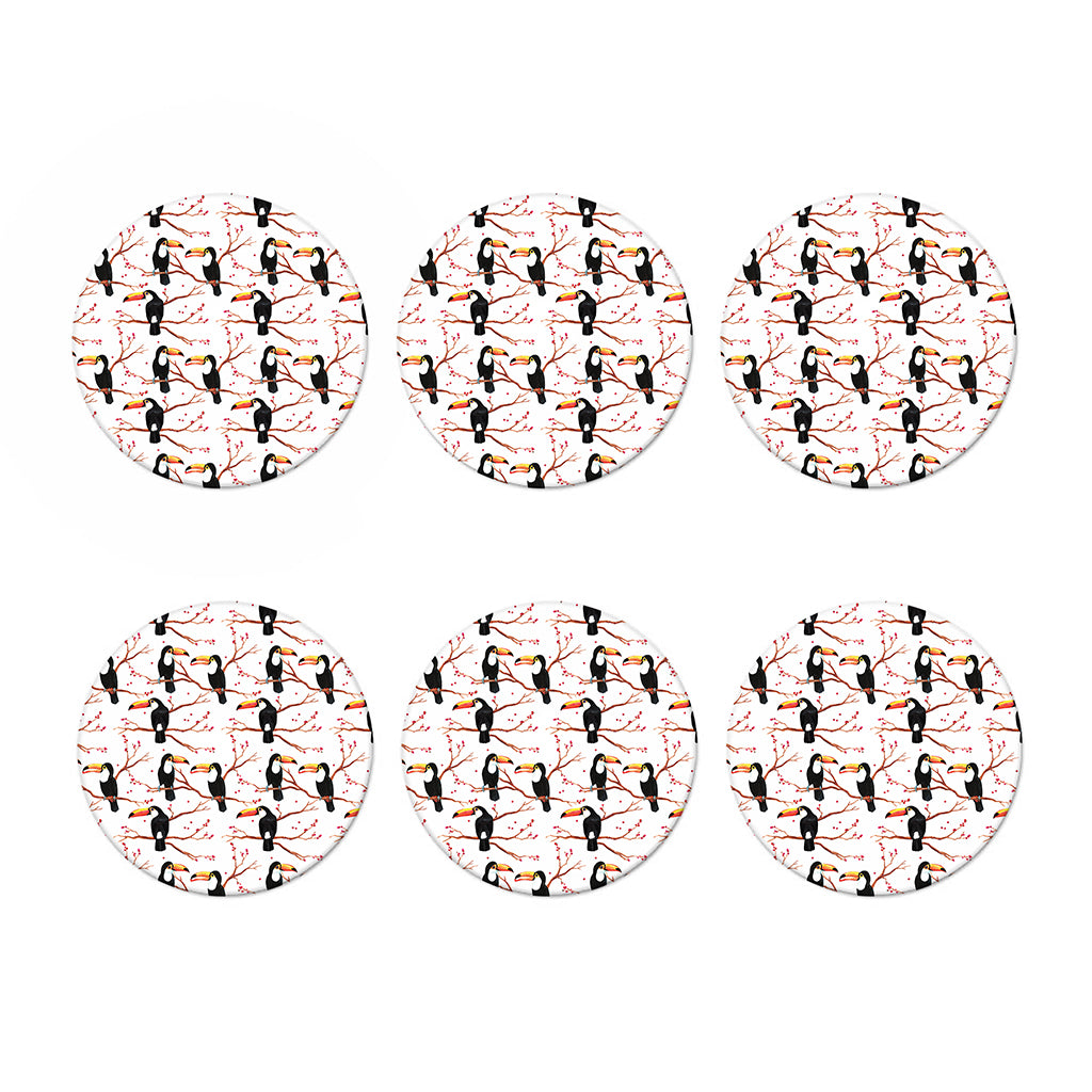 Toco Toucan Pattern Print Coaster Set