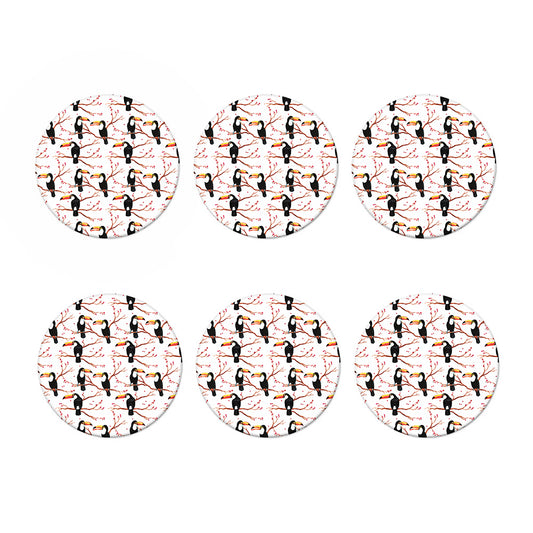 Toco Toucan Pattern Print Coaster Set