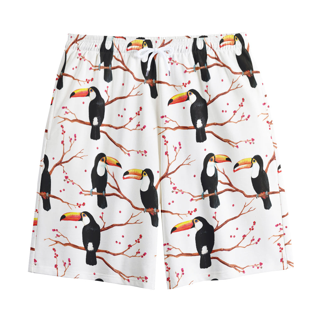 Toco Toucan Pattern Print Cotton Shorts