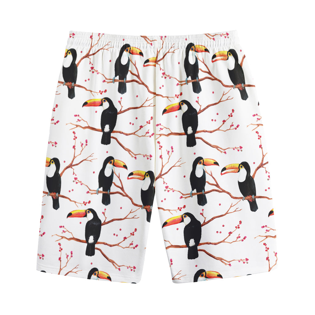 Toco Toucan Pattern Print Cotton Shorts