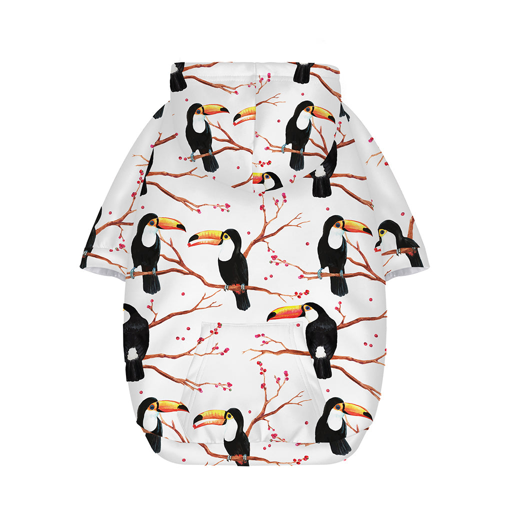 Toco Toucan Pattern Print Dog Zip Up Hoodie