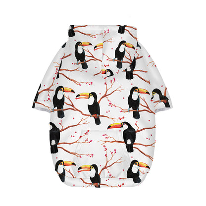 Toco Toucan Pattern Print Dog Zip Up Hoodie