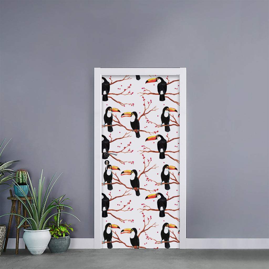 Toco Toucan Pattern Print Door Sticker