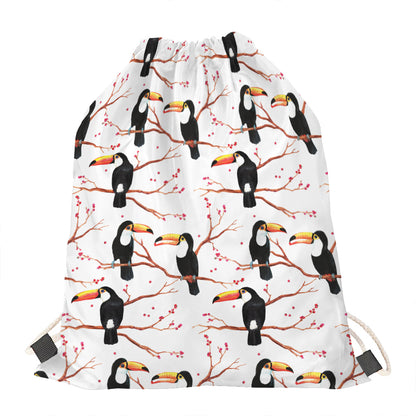 Toco Toucan Pattern Print Drawstring Bag