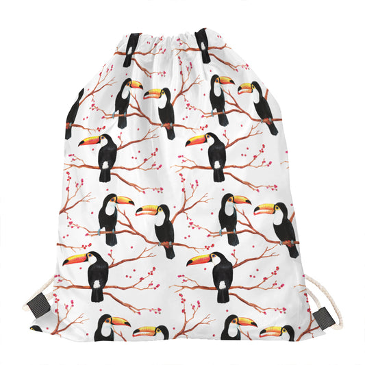 Toco Toucan Pattern Print Drawstring Bag