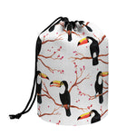 Toco Toucan Pattern Print Drawstring Makeup Bag