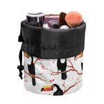 Toco Toucan Pattern Print Drawstring Makeup Bag
