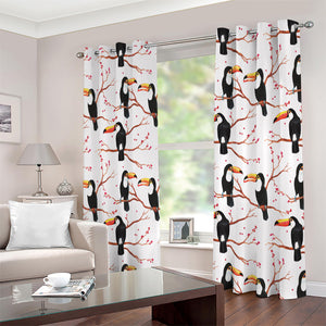 Toco Toucan Pattern Print Extra Wide Grommet Curtains