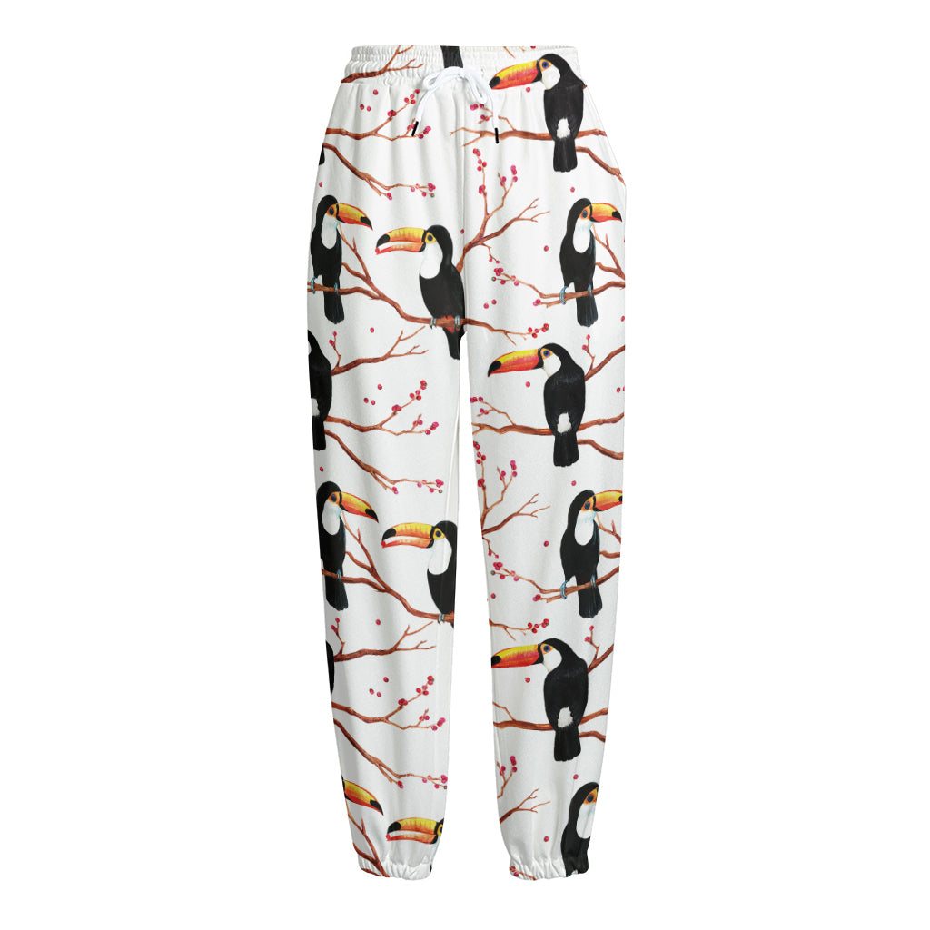 Toco Toucan Pattern Print Fleece Lined Knit Pants