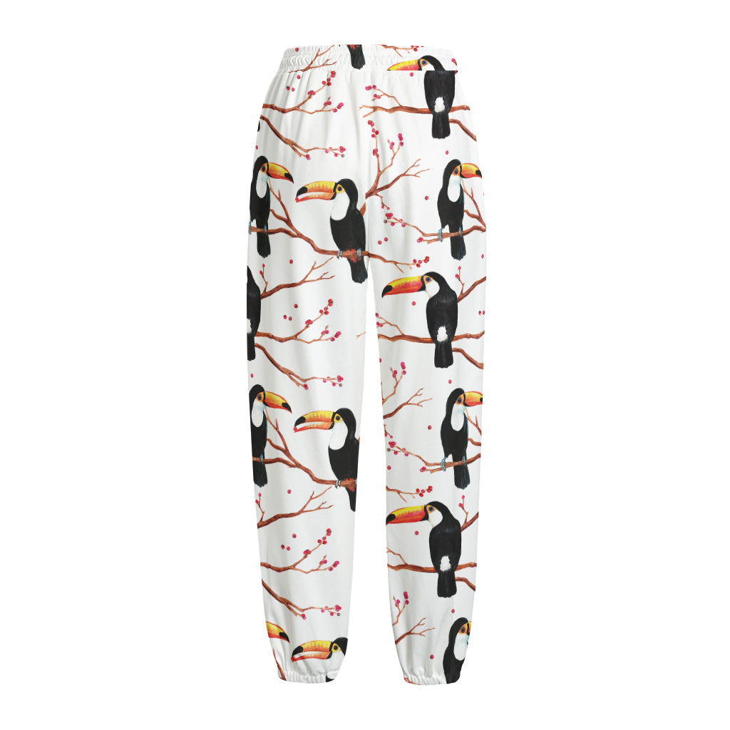 Toco Toucan Pattern Print Fleece Lined Knit Pants