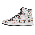Toco Toucan Pattern Print High Top Leather Sneakers