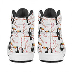 Toco Toucan Pattern Print High Top Leather Sneakers