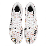 Toco Toucan Pattern Print High Top Leather Sneakers