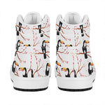 Toco Toucan Pattern Print High Top Leather Sneakers