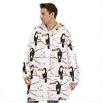 Toco Toucan Pattern Print Hoodie Blanket